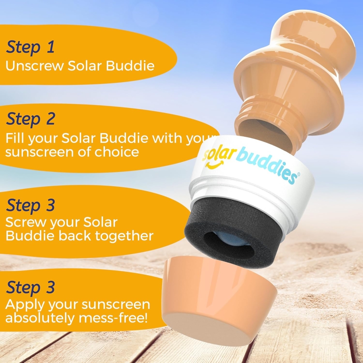 Solar Buddy - hervulbare zonnecrème applicator