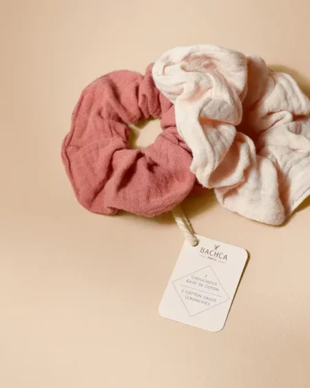 Scrunchies in katoen mousseline - set van 2