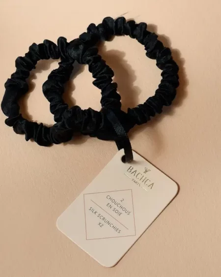 Zijden Scrunchies zwart - set van 2