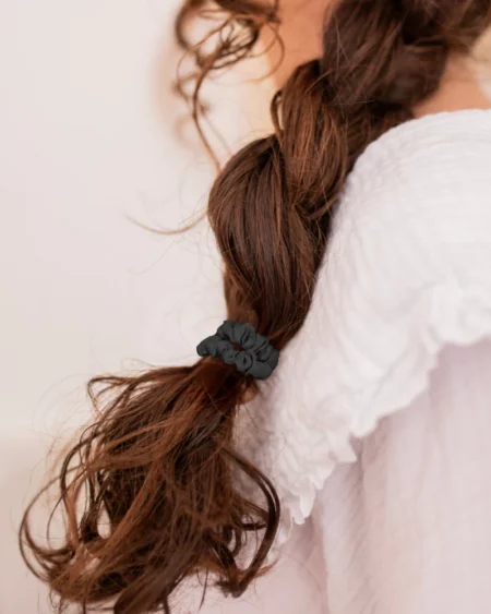 Zijden Scrunchies zwart - set van 2