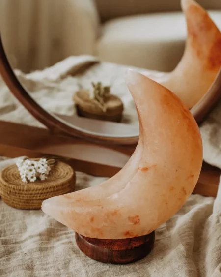 Oranje zoutsteen Maanlamp