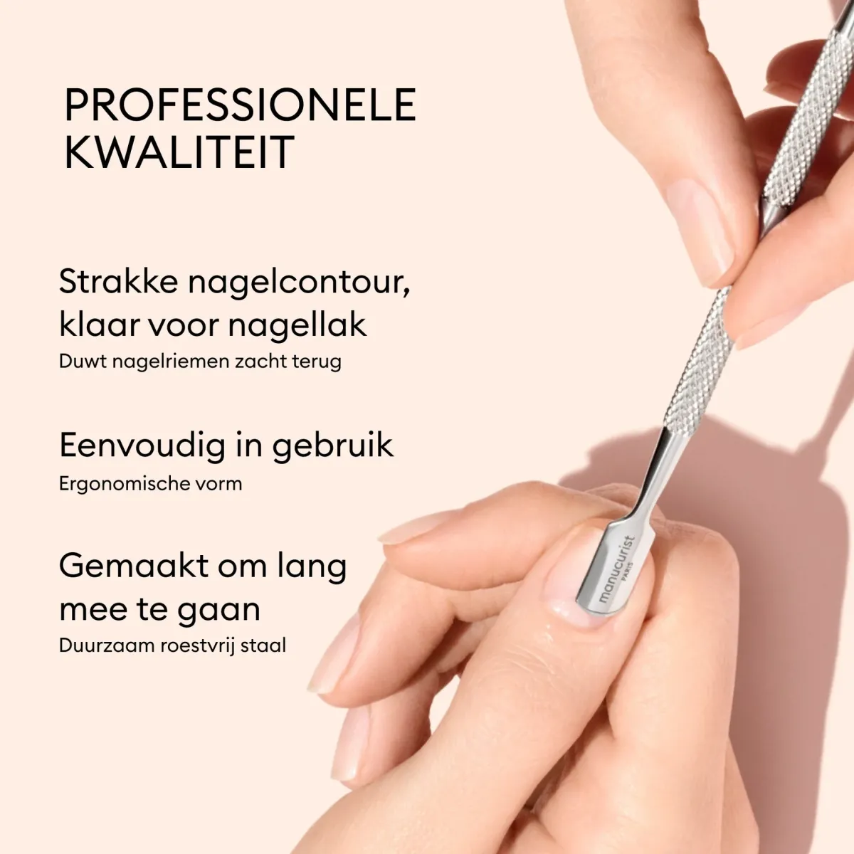 Stalen nagelriemduwer